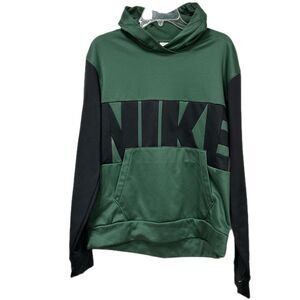Nike Therma-FIT Basketball Hoodie Men’s Medium Green Black Pullover DA6370-333